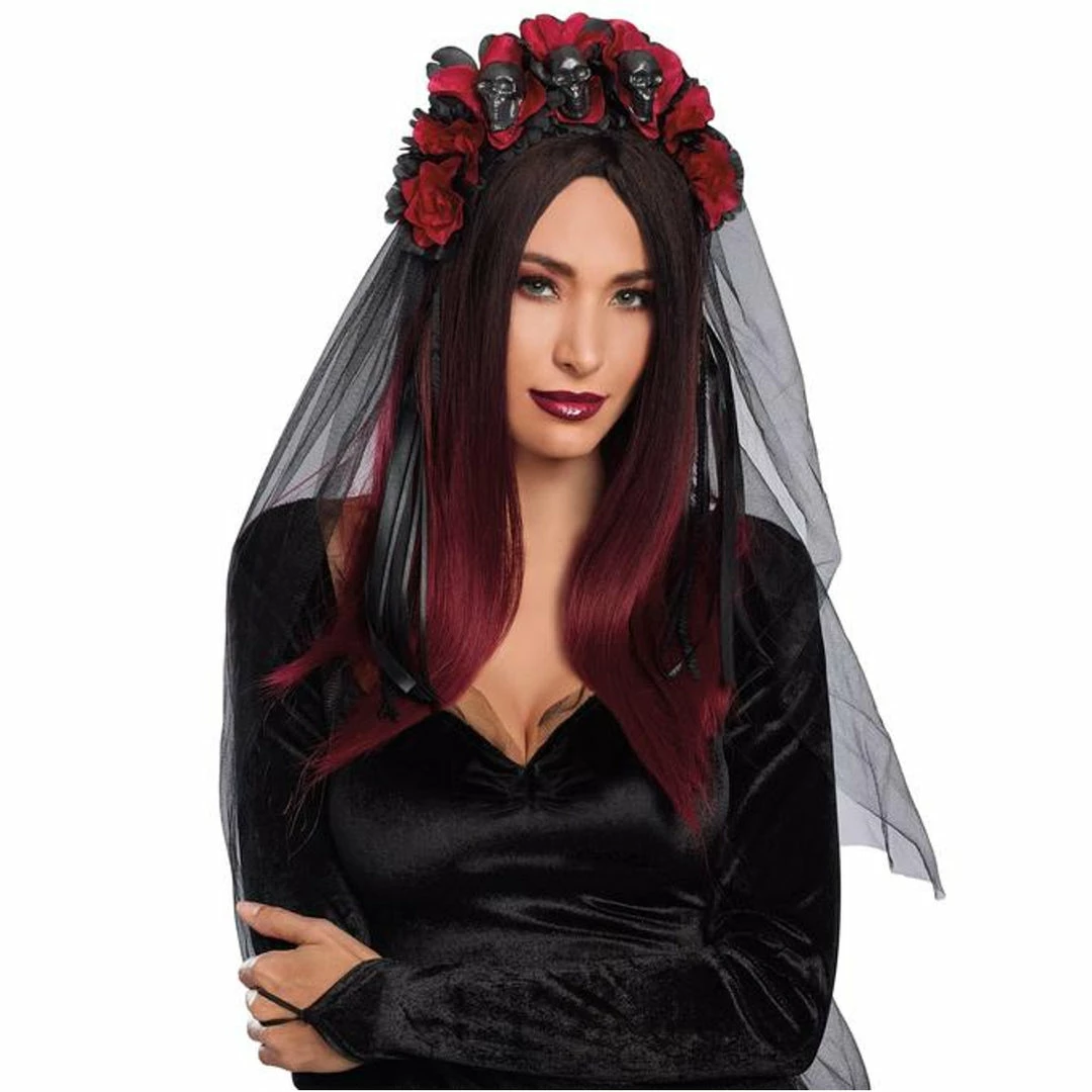 M Distribution Pty Ltd Hats & Headwear Gothic Flower And Skull Headpiece 3 M Distribution Pty Ltd Hats & Headwear Gothic Flower And Skull Headpiece