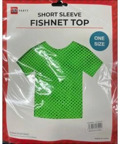 JD Party Fishnet Top Short Sleeve - Green