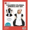 JD Party Girls Costumes Colonial Apron & Hat Set - Child