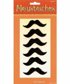 Amscan Facial Hair Mini Black Fiesta Moustaches - Pack Of 6