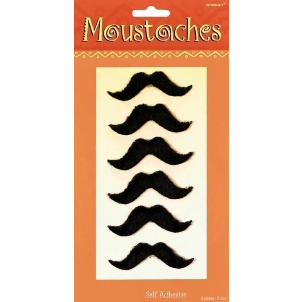 Amscan Facial Hair Mini Black Fiesta Moustaches - Pack Of 6 3 Amscan Facial Hair Mini Black Fiesta Moustaches - Pack Of 6