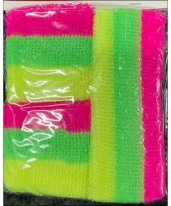 JD Party Sweatbands - Fluro Stripe Hats & Headwear