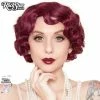 Brave N Krazy 1920's Flapper Finger Waves Wig - Burgundy