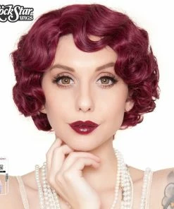 Brave N Krazy 1920's Flapper Finger Waves Wig - Burgundy