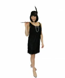 Swedia's 1920's Gatsby Tassel Flapper Costume In Black Ladiesc