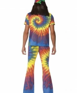 Smiffys 1960's Tie Dye Top And Flared Trousers Mensc