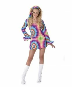 Disguise Costumes Ladiesc 1960s Neon Tye Dye Dress