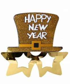 JD Party Happy New Year Top Hat Star Glasses - Gold Or Silver