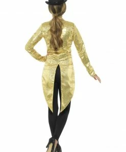 Smiffys Gold Tailcoat Jacket - Ladies