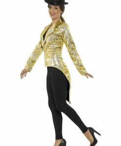 Smiffys Gold Tailcoat Jacket - Ladies