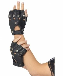 Smiffys Punk Gloves - Studded Punk