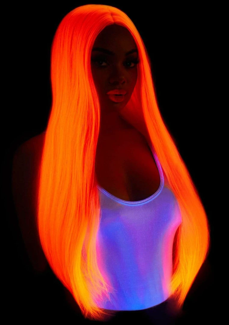 Tomfoolery 33" Long Straight Center Part Wig - Neon Pink 6 Tomfoolery 33" Long Straight Center Part Wig - Neon Pink