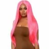 Tomfoolery 33" Long Straight Center Part Wig - Neon Pink