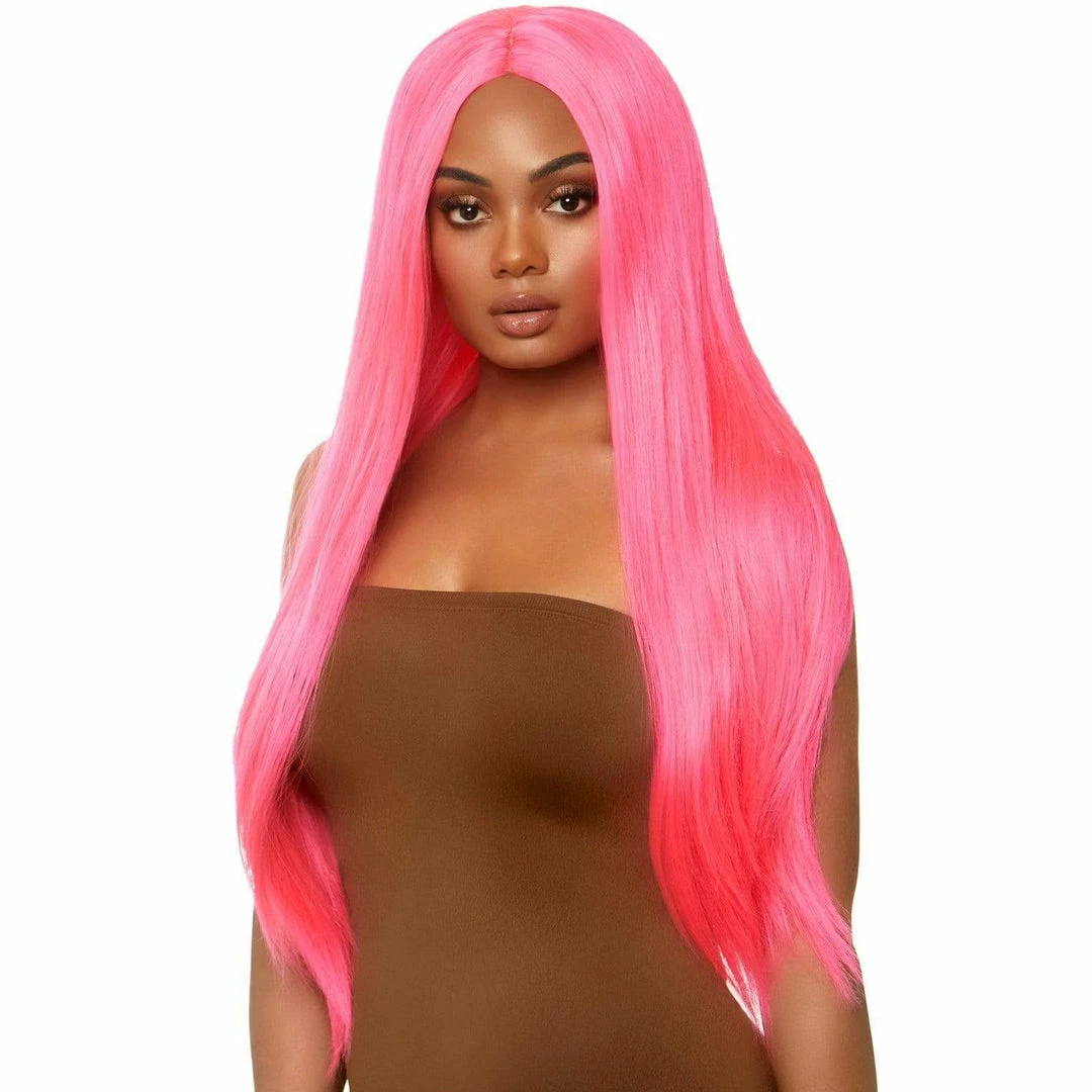 Tomfoolery 33" Long Straight Center Part Wig - Neon Pink 3 Tomfoolery 33" Long Straight Center Part Wig - Neon Pink