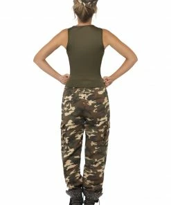 Smiffys Occupations & Uniforms Womens Khaki Camo Costume