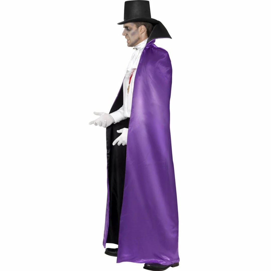 Smiffys Black And Purple Reversible Count Cape 4 Smiffys Black And Purple Reversible Count Cape