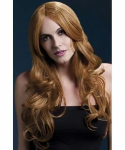 Smiffys Auburn Long Wave Fever Wig - Khloe