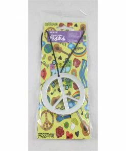 Trademart Silver Peace Sign On Black Cord