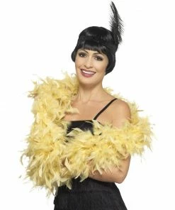 Smiffys Deluxe Feather Boa - Yellow/Gold