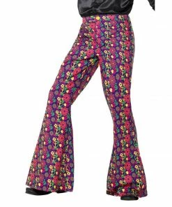 Smiffys 60s Psychedelic CND Flarred Trousers - Mens