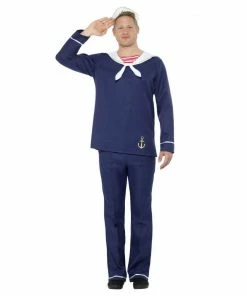 Smiffys Occupations & Uniforms Sailor Man Costume - Blue & White