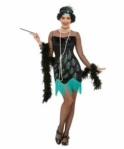 Smiffys 1920s Peacock Sequin Design Flapper Costume Ladiesc