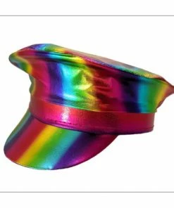 Trademart Shiny Rainbow Police Cap Festival & Pride