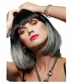 Smiffys Manic Panic Alien Grey Glam Doll Wig