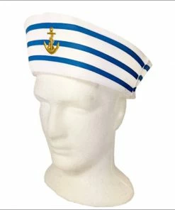 Trademart Sailor Gob Hat W/ Gold Anchor Hats & Headwear