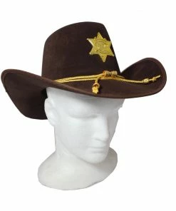 Trademart Accessoriesc Brown Sheriff Hat With Gold Band