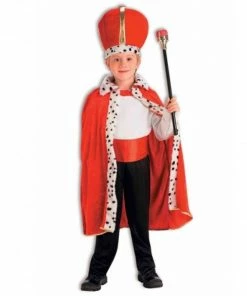 Tomfoolery Girls Costumes Child King Robe & Crown Set - Red