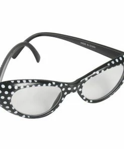 Tomfoolery 60s Glasses Black With White Spots Accessoriesc