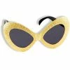 Forum Novelties 60s Groovy Mod Glitter Glasses - Gold