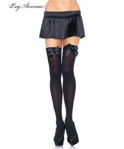 Tomfoolery Black Thigh Highs With Black Bow Queen Plus Size Accessoriesc