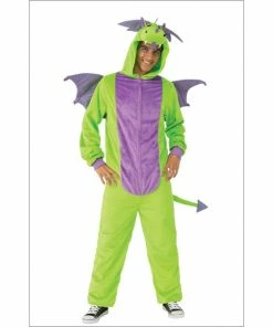 Rubies Mensc Green Dragon Furry Onesie Costume - Adult