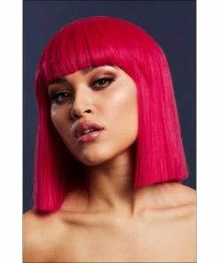Smiffys Wigsc Magenta Pink Blunt Cut Bob With Fringe - Lola