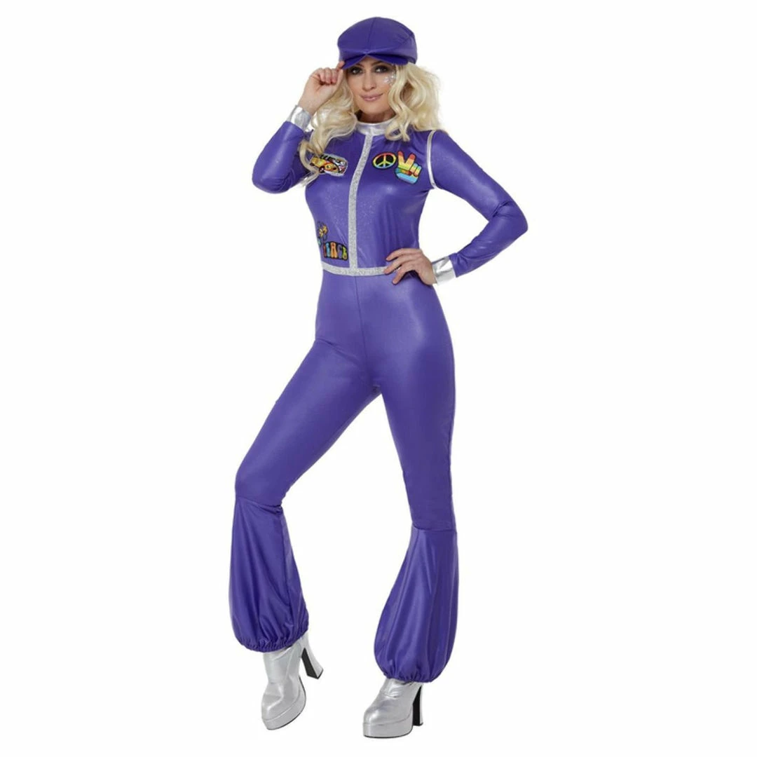 Smiffys 70s Dancing Queen Purple Jumpsuit Costume 3 Smiffys 70s Dancing Queen Purple Jumpsuit Costume
