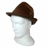 Trademart Oktoberfest Brown Suede Look Bavarian Fedora