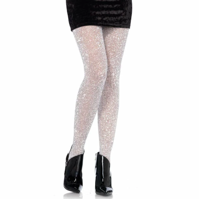Tomfoolery Silver Lurex Shimmer Tights - Leg Avenue Hosiery 3 Tomfoolery Silver Lurex Shimmer Tights - Leg Avenue Hosiery