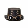Trademart Hats & Headwear Clockwork Steampunk Black Top Hat With Spiky Goggles