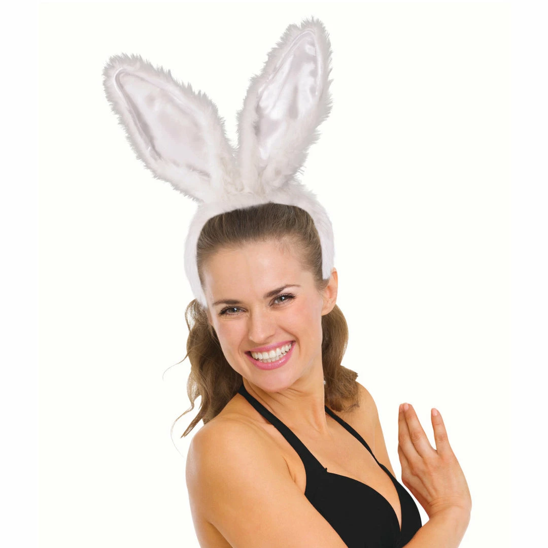 Forum Novelties Super Deluxe White Bunny Ears 3 Forum Novelties Super Deluxe White Bunny Ears