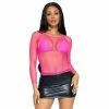 Tomfoolery Neon Pink Net Long Sleeve Shirt Ladiesc