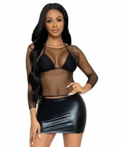 Tomfoolery Black Net Long Sleeve Shirt