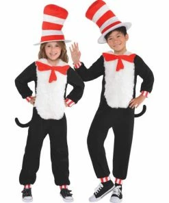 Amscan Girls Costumes Dr Seuss Cat In The Hat Kids Jumpsuit Costume