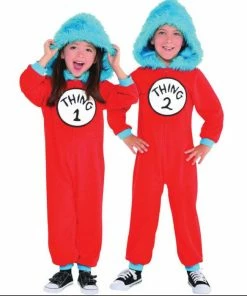 Amscan Dr Seuss Thing 1 Or Thing 2 Jumpsuit Costume Girls Costumes