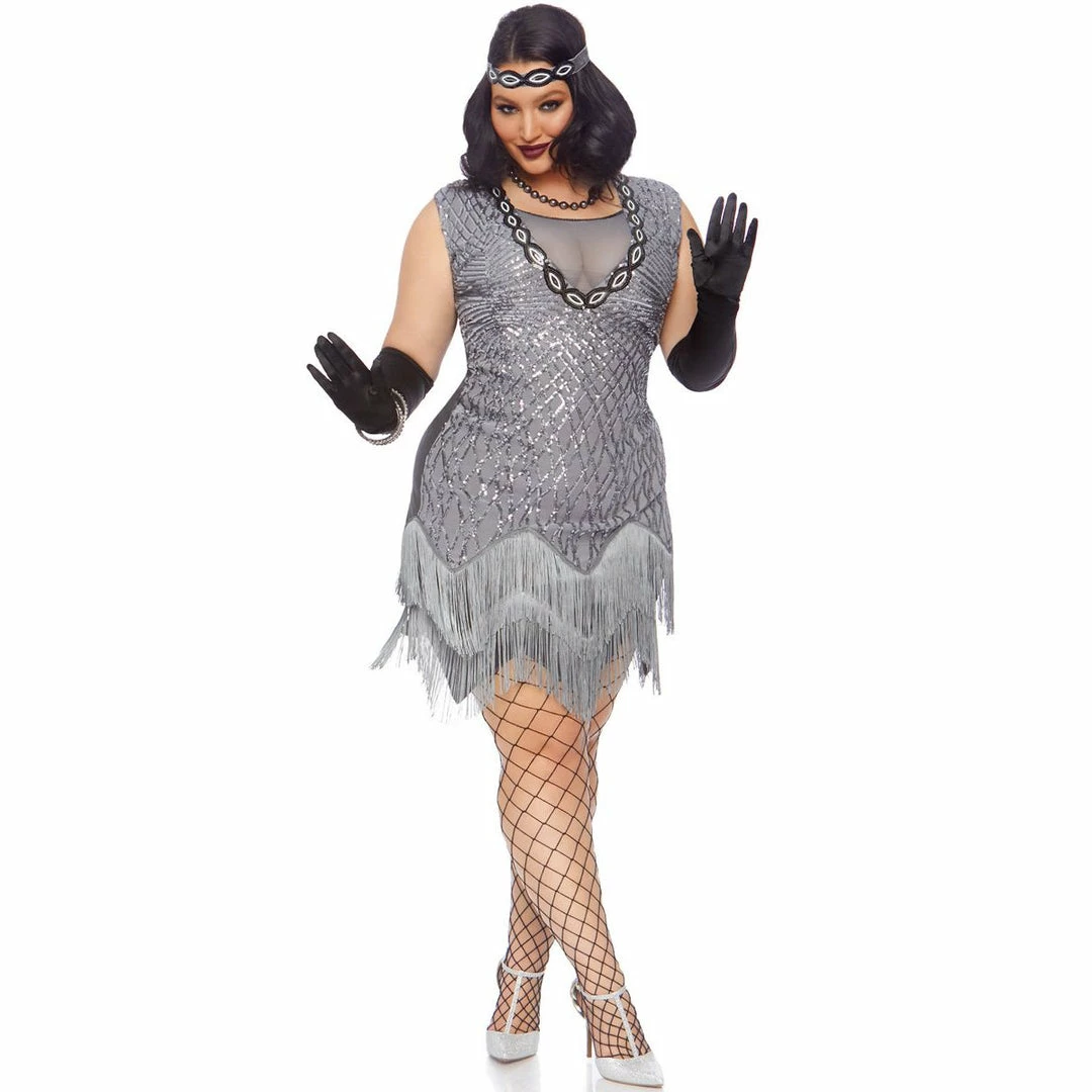 Tomfoolery Roaring Roxy Flapper Plus Ladies Costume By Leg Avenue Ladiesc 3 Tomfoolery Roaring Roxy Flapper Plus Ladies Costume By Leg Avenue Ladiesc