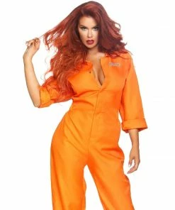 Tomfoolery Ladies Leg Avenue Prison Jumpsuit Costume Ladiesc