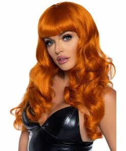 Tomfoolery Wigsc 24" Misfit Long Wavy Wig With Fringe - Ginger