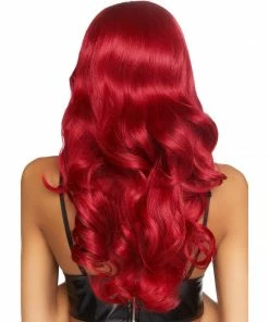 Tomfoolery 24" Misfit Long Wavy Wig With Fringe - Red Wigsc