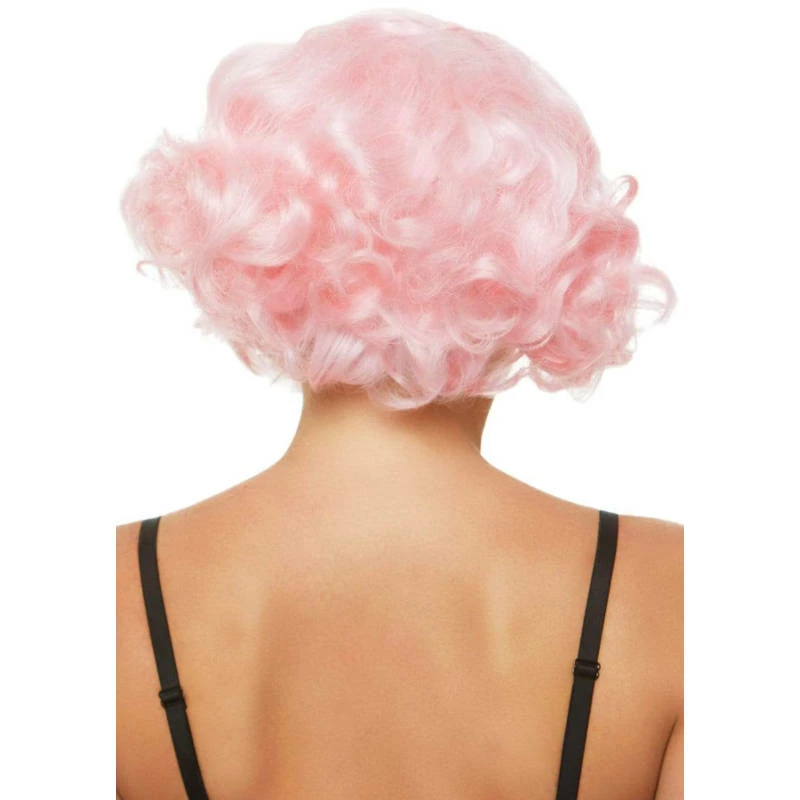 Tomfoolery 1920's Pastel Pink Curly Bob Wig 4 Tomfoolery 1920's Pastel Pink Curly Bob Wig